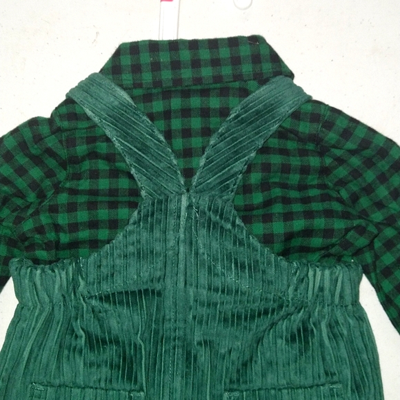 NEW! Baby Boys Corduroy Dungaree / Overalls Top & Bottom Set, Green - Cat & Jack - Picture 9 of 15